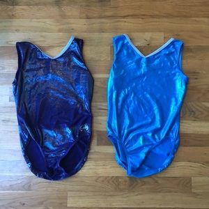 Bundle Purple and Blue Ozone gymnastics leotards